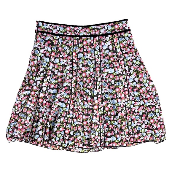 Apuweiser-riche Fit & Flare Fruit Print Mini Skirt Cottagecore Fairycore Chiffon - Picture 2 of 6